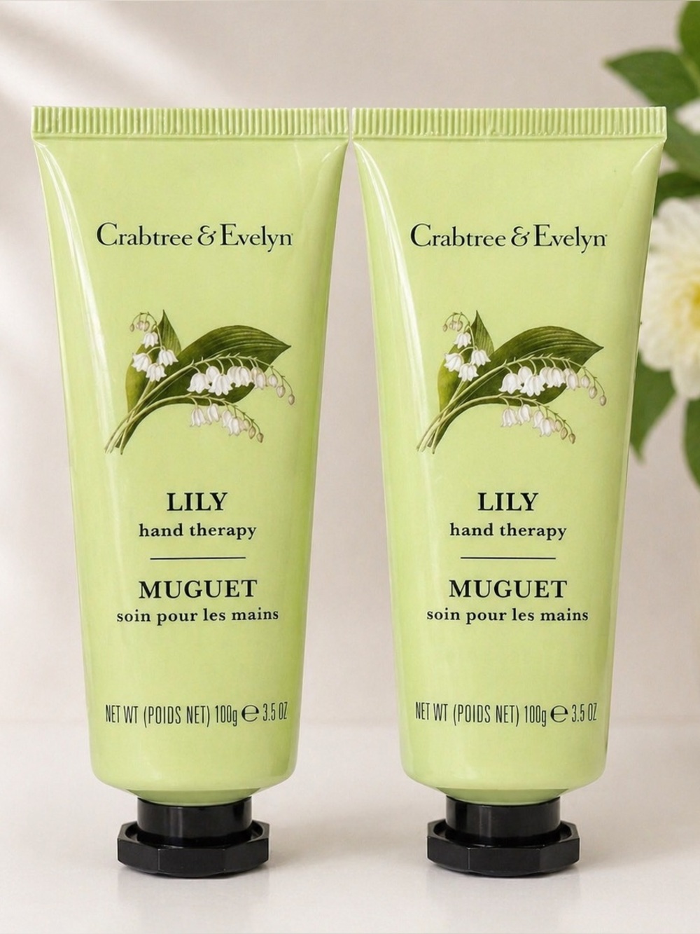 RARE Crabtree & Evelyn Lily Hand Cream Set of 2 New 3.5 oz